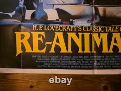 RE-ANIMATOR 1985 original UK QUAD POSTER Stuart Gordon Cult Comedy Horror Gore