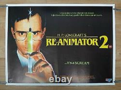 RE-ANIMATOR 2 (1990) v. Rare ROLLED original UK QUAD POSTER -Jeffrey Combs horror