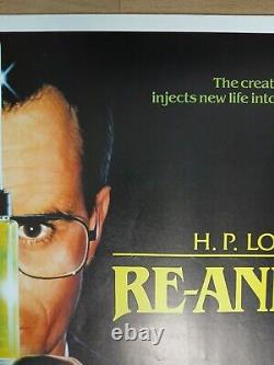 RE-ANIMATOR 2 (1990) v. Rare ROLLED original UK QUAD POSTER -Jeffrey Combs horror
