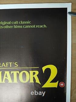 RE-ANIMATOR 2 (1990) v. Rare ROLLED original UK QUAD POSTER -Jeffrey Combs horror