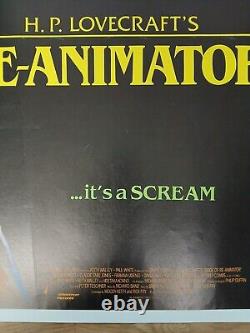 RE-ANIMATOR 2 (1990) v. Rare ROLLED original UK QUAD POSTER -Jeffrey Combs horror