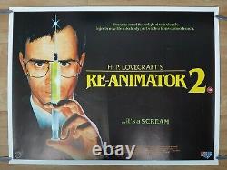 RE-ANIMATOR 2 (1990) v. Rare ROLLED original UK QUAD POSTER -Jeffrey Combs horror
