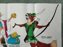ROBIN HOOD (1973) original pair cut-out characters UK quad movie poster -DISNEY