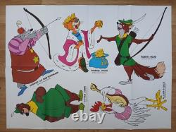 ROBIN HOOD (1973) original pair'cut-out characters' UK quad posters Disney