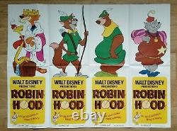 ROBIN HOOD (1973) rare original characters door panels UK quad movie poster