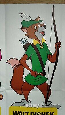 ROBIN HOOD (1973) rare original characters door panels UK quad movie poster