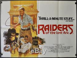 Raiders Of The Lost Ark R-1982 29x40 British Quad Movie Poster Harrison Ford