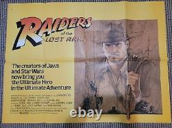 Raiders Of The Lost Ark movie poster (1981) original uk quad 30 x 40