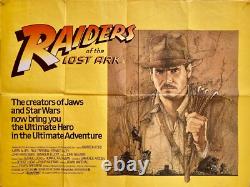 Raiders of the Lost Ark Original 1981 Quad Poster Harrison Ford Amsel Art