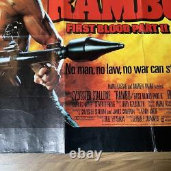 Rambo First Blood Part II 2 Stallone Original UK Quad Movie Film Poster 1985