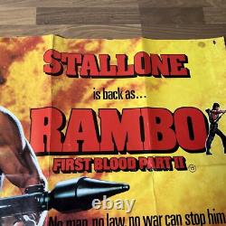 Rambo First Blood Part II 2 Stallone Original UK Quad Movie Film Poster 1985