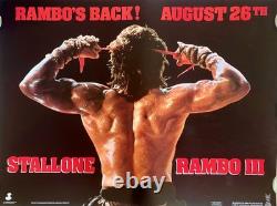 Rambo III Original 1988 advance teaser Quad Poster Sylvester Stallone