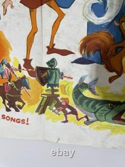 Rare 1963 ORIGINAL SWORD IN THE STONE Vintage Movie Poster UK Quad FIRST RELEASE