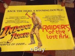 Rare INDIANA JONES TEMPLE OF DOOM raiders ark Original British Quad Movie Poster