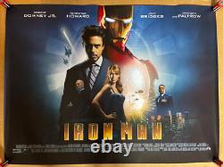 Rare Iron Man Original Cinema Quad Poster Marvel Disney Avengers
