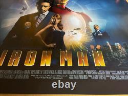 Rare Iron Man Original Cinema Quad Poster Marvel Disney Avengers