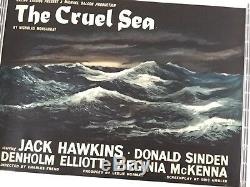 Rare Linen-Backed Style-A British Quad Movie Film Poster The Cruel Sea 1953