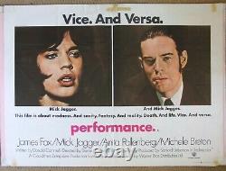 Rare Mick Jagger Performance UK Quad Movie Poster Original 1970 (First) Release