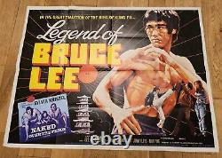 Rare Original 1976 Legend of Bruce Lee Movie Quad Cinema Poster Lee Roy Lung