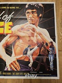 Rare Original 1976 Legend of Bruce Lee Movie Quad Cinema Poster Lee Roy Lung