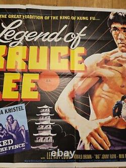 Rare Original 1976 Legend of Bruce Lee Movie Quad Cinema Poster Lee Roy Lung