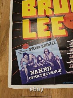 Rare Original 1976 Legend of Bruce Lee Movie Quad Cinema Poster Lee Roy Lung