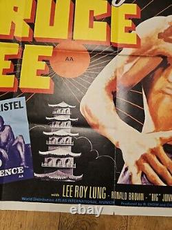 Rare Original 1976 Legend of Bruce Lee Movie Quad Cinema Poster Lee Roy Lung