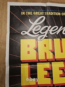 Rare Original 1976 Legend of Bruce Lee Movie Quad Cinema Poster Lee Roy Lung