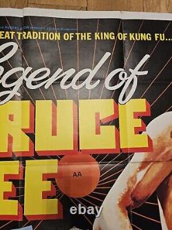 Rare Original 1976 Legend of Bruce Lee Movie Quad Cinema Poster Lee Roy Lung