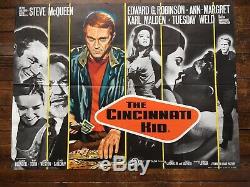 Rare, Original The Cincinatti Kid 1965 Quad Film Poster