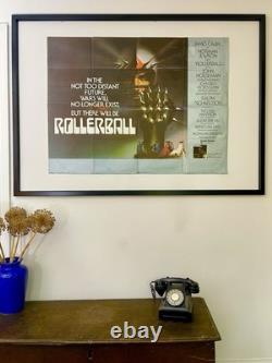 Rare ROLLERBALL Vintage Original 1975 First Release Movie Poster UK Quad 30x40