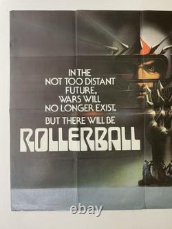 Rare ROLLERBALL Vintage Original 1975 First Release Movie Poster UK Quad 30x40