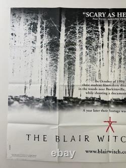 Rare TEASER for BLAIR WITCH PROJECT Vintage Original 1999 Movie Poster UK Quad
