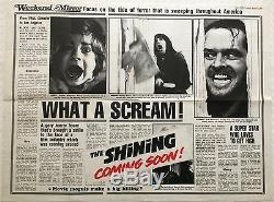 Rare The Shining Teaser Original British Movie Quad 1980 Kubrick King Nicholson