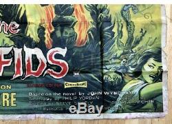 Rare Vintage 1962 DAY OF THE TRIFFIDS QUAD MOVIE POSTER 30x40 Horror Sci-Fi