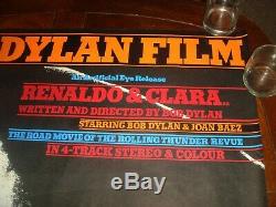 Rare Vintage THE BOB DYLAN FILM RENALDO & CLARA 1978 UK Quad POSTER