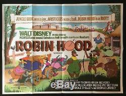 Robin Hood Original Quad Movie Poster Disney Classic Animation 1973