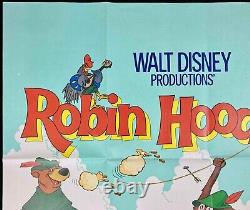 Robin Hood Original Quad Movie Poster Disney Early Rerelease