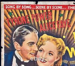 Rose of Washington Square ORIGINAL Quad Movie Poster Alice Faye Al Jolson 1939