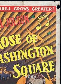 Rose of Washington Square ORIGINAL Quad Movie Poster Alice Faye Al Jolson 1939