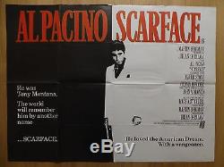 SCARFACE (1983) original UK quad film/movie poster, Al Pacino, crime, gangster