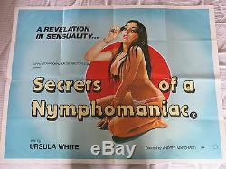SECRETS OF A NYMPHOMANIAC Original UK Quad Film Poster Folded 1979 ADULT PORN
