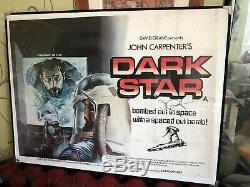 SIGNED JOHN CARPENTER Original Folded 1974 DARK STAR UK Quad Movie POSTER Sci-Fi