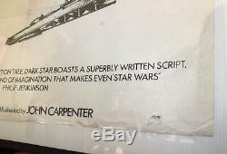 SIGNED JOHN CARPENTER Original Folded 1974 DARK STAR UK Quad Movie POSTER Sci-Fi