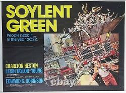 SOYLENT GREEN 1973 UK Quad Original Poster 30x40 Classic Film Sci-Fi Thriller 70