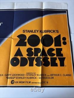 STANLEY KUBRICK'S 2001 A SPACE ODYSSEY (1968) RARE ORIG. 70s RR UK QUAD POSTER