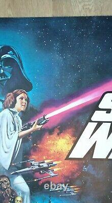STAR WARS (1977) original PRE-Oscars UK quad movie poster ROLLED UNFOLDED