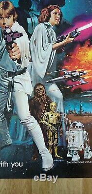 STAR WARS (1977) original PRE-Oscars UK quad movie poster ROLLED UNFOLDED