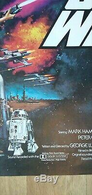 STAR WARS (1977) original PRE-Oscars UK quad movie poster ROLLED UNFOLDED