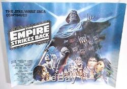 STAR WARS EMPIRE STRIKES BACK 1980 ORIGINAL BRITISH QUAD 30x40 MOVIE POSTER ESB